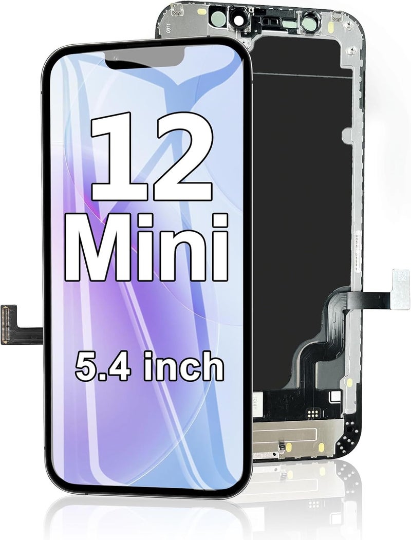 EFAITHFIX Store for iPhone 12 Mini Screen Replacement 5.4 Inch LCD 3D Touch Screen Display Full HD Digitizer Frame Assembly Compatible with Model A2176, A2398, A2399, A2400 with Waterproof Adhesive,No Tools - Image 1